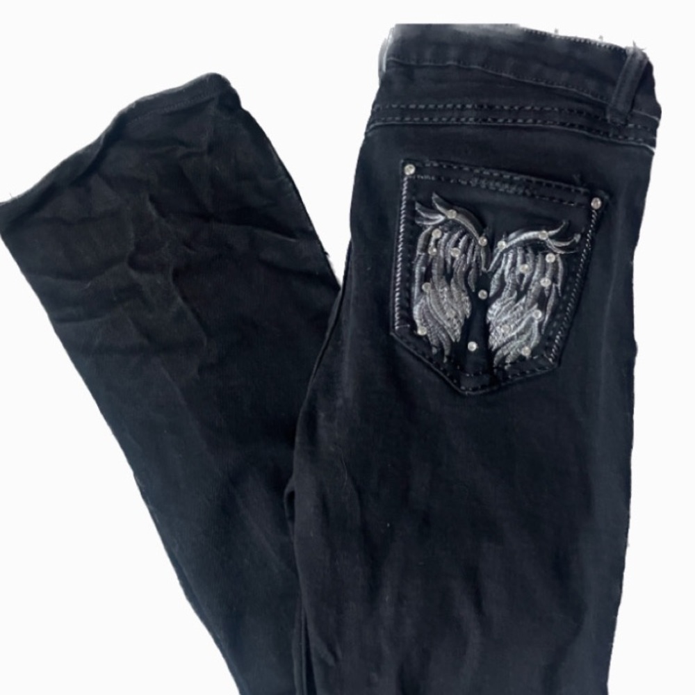 Black high rise y2k bling jeans